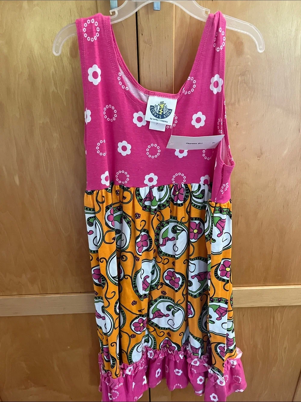 Corkys Pink & Orange Floral Print Sleeveless Dress